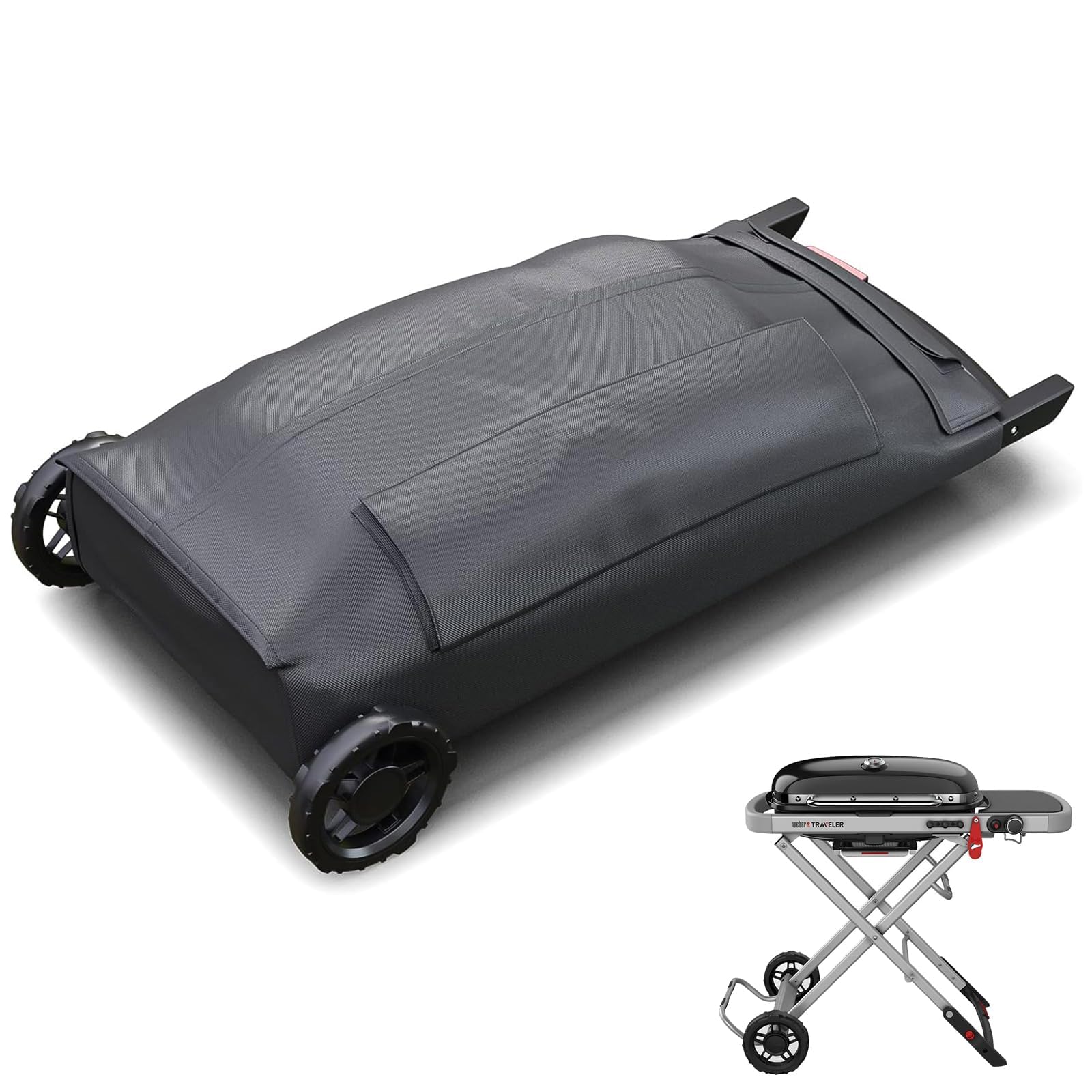 GFTIME 7030 Grillabdeckung für Weber Traveler 9010001,Premium 600D